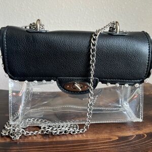 Black and Clear Chain Shoulder Bag with matching wallet